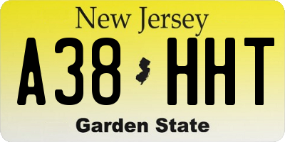 NJ license plate A38HHT