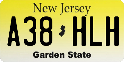 NJ license plate A38HLH