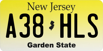 NJ license plate A38HLS