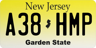 NJ license plate A38HMP