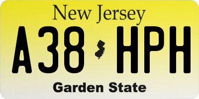NJ license plate A38HPH