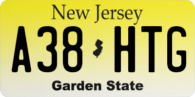 NJ license plate A38HTG
