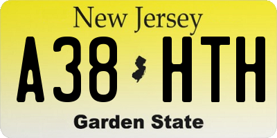 NJ license plate A38HTH