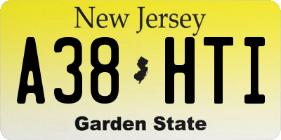 NJ license plate A38HTI