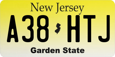 NJ license plate A38HTJ