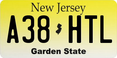 NJ license plate A38HTL