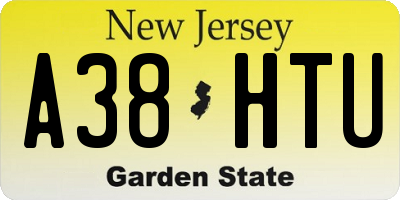 NJ license plate A38HTU