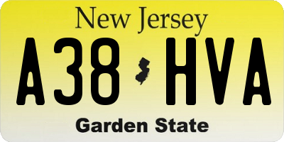 NJ license plate A38HVA
