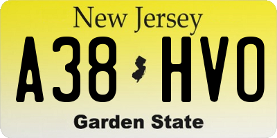 NJ license plate A38HVO
