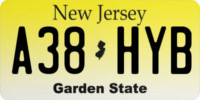 NJ license plate A38HYB