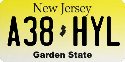 NJ license plate A38HYL