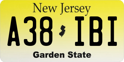 NJ license plate A38IBI