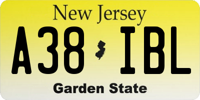 NJ license plate A38IBL