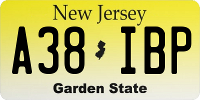 NJ license plate A38IBP