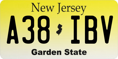 NJ license plate A38IBV