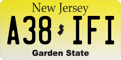 NJ license plate A38IFI