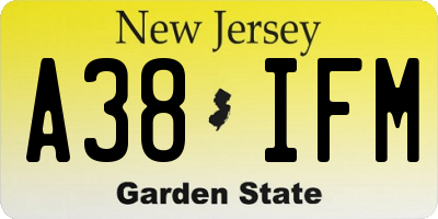 NJ license plate A38IFM