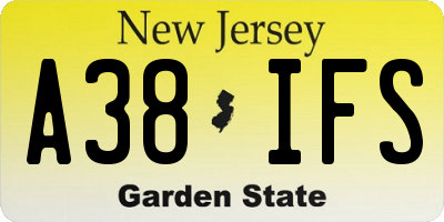 NJ license plate A38IFS