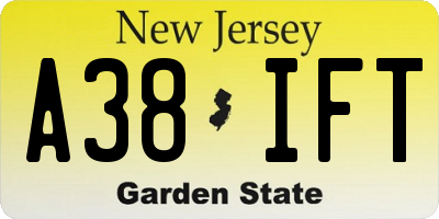 NJ license plate A38IFT
