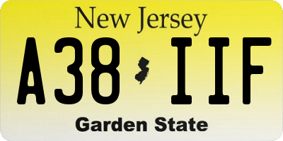 NJ license plate A38IIF