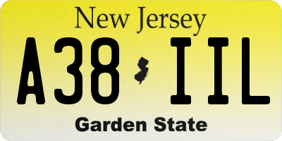 NJ license plate A38IIL