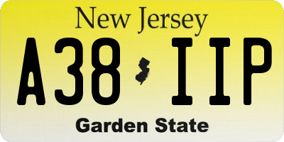 NJ license plate A38IIP