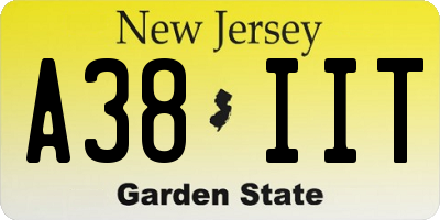 NJ license plate A38IIT