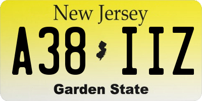 NJ license plate A38IIZ