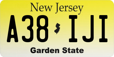 NJ license plate A38IJI