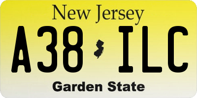 NJ license plate A38ILC