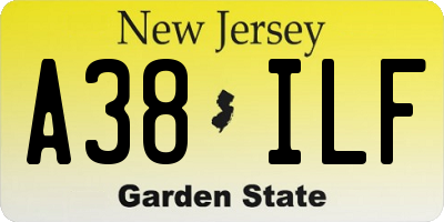 NJ license plate A38ILF