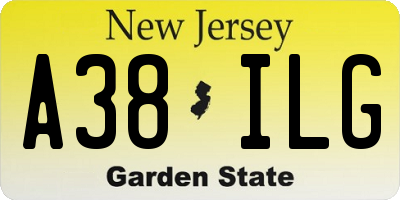 NJ license plate A38ILG