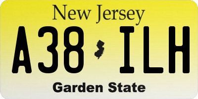 NJ license plate A38ILH