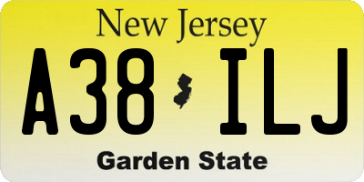NJ license plate A38ILJ