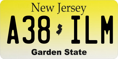NJ license plate A38ILM
