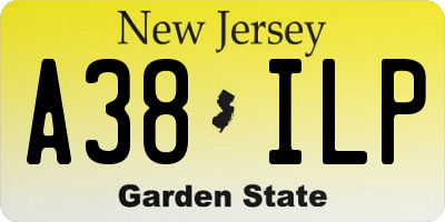 NJ license plate A38ILP