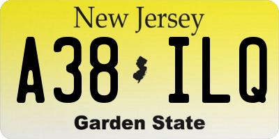 NJ license plate A38ILQ