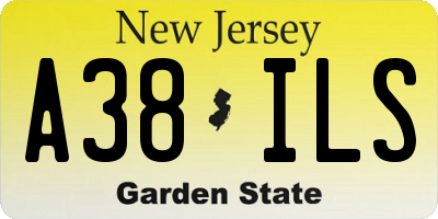 NJ license plate A38ILS