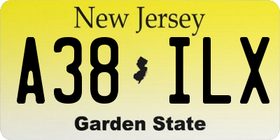 NJ license plate A38ILX