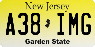 NJ license plate A38IMG
