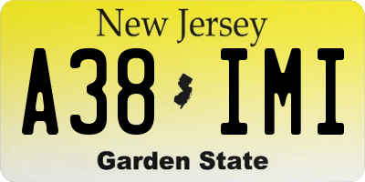 NJ license plate A38IMI