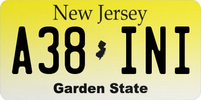NJ license plate A38INI
