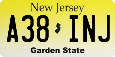 NJ license plate A38INJ