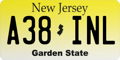 NJ license plate A38INL
