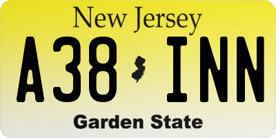NJ license plate A38INN
