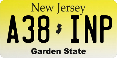 NJ license plate A38INP