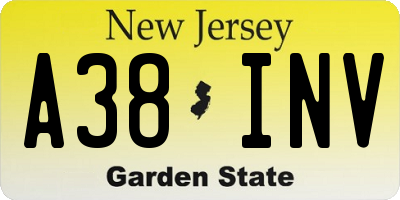 NJ license plate A38INV
