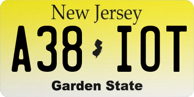 NJ license plate A38IOT