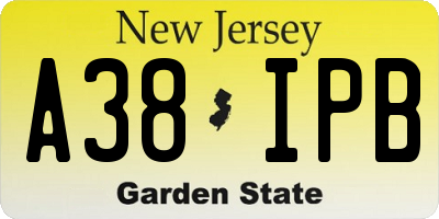 NJ license plate A38IPB