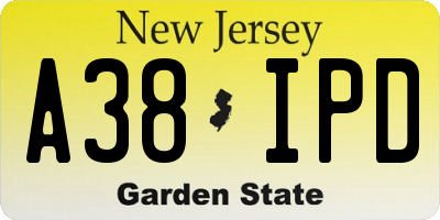 NJ license plate A38IPD